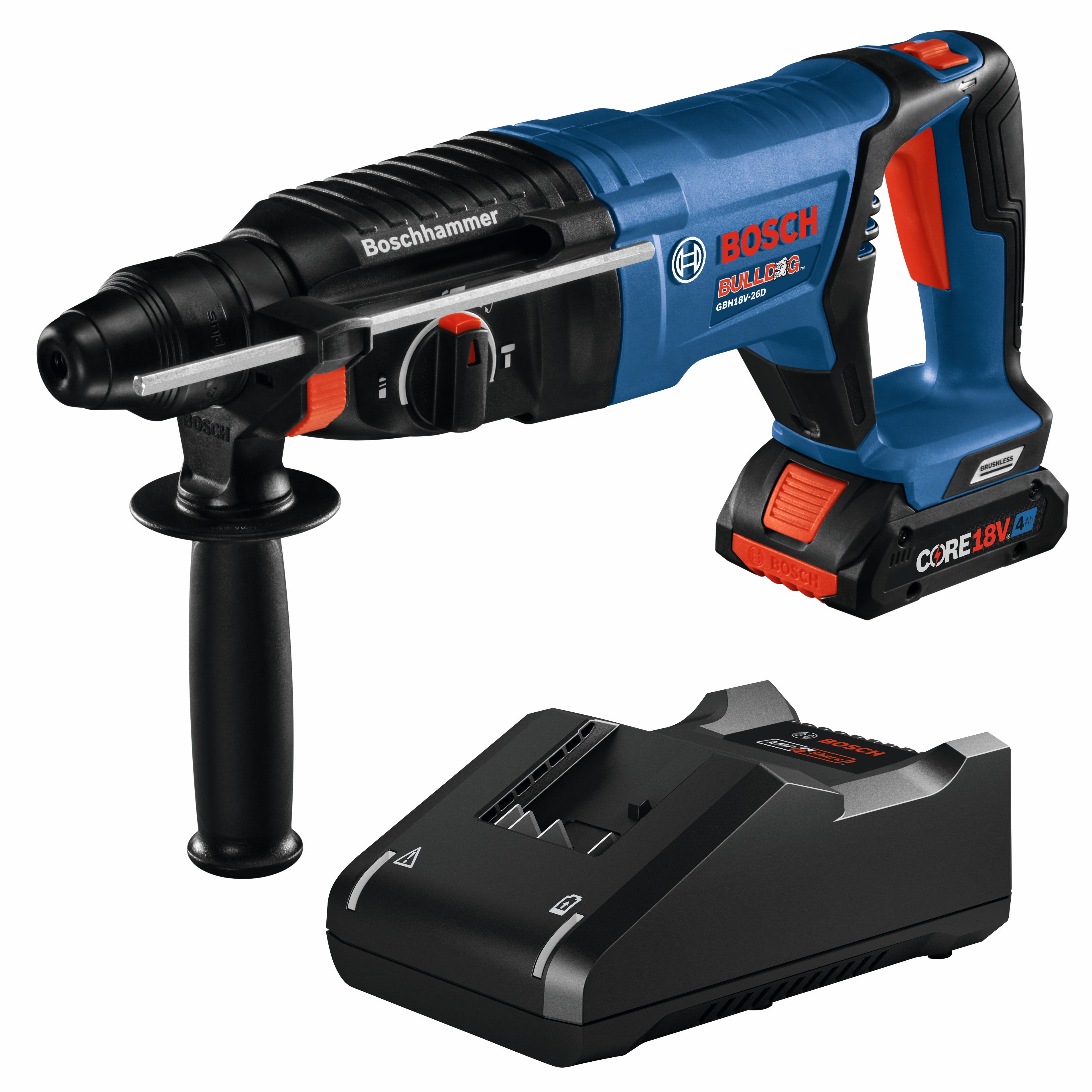 Bosch 18V Brushless 1 in SDS-plus D-Handle Rotary Hammer with 40 Ah CORE Compact Battery GBH18V-26DK15