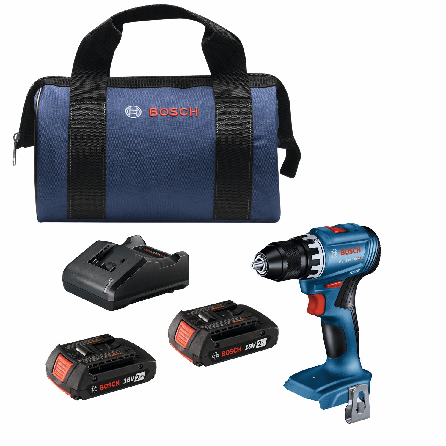 Bosch 18V Brushless Drill Driver w/ 2, 2.0 Batteries GSR18V-400B22