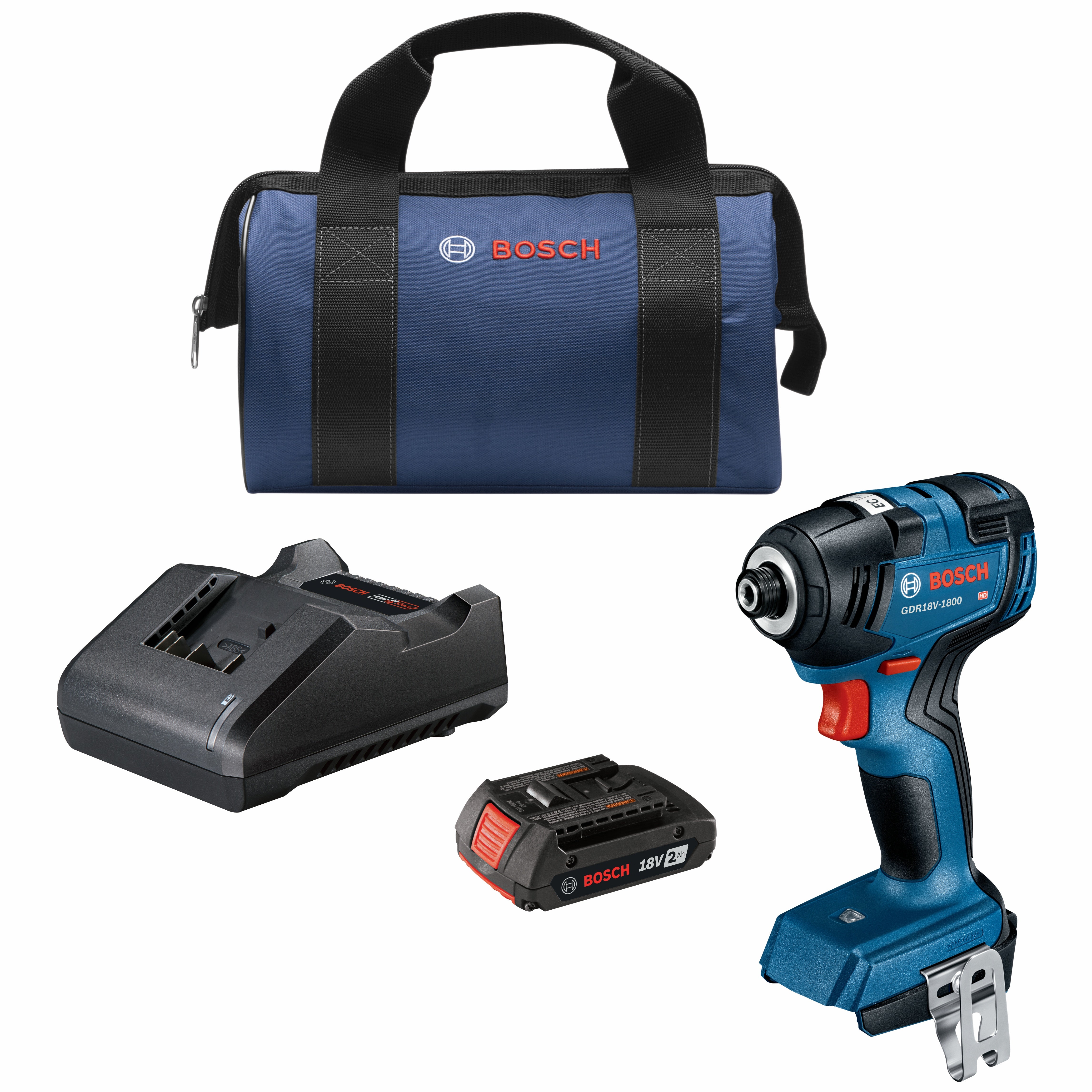 Bosch 18V Brushless Impact Driver with 20 Ah Standard Power Battery and GAL18V-20 Standard Charger GDR18V-1800B12