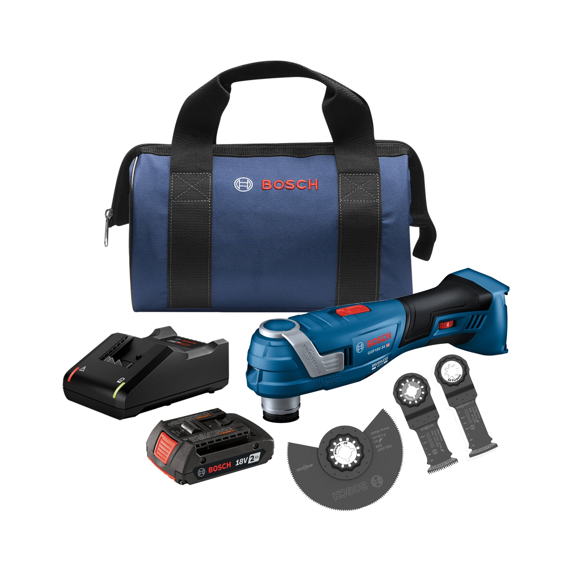 Bosch 18V Brushless Starlock Oscillating Kit with 20 Ah Standard Power Battery GOP18V-34B12