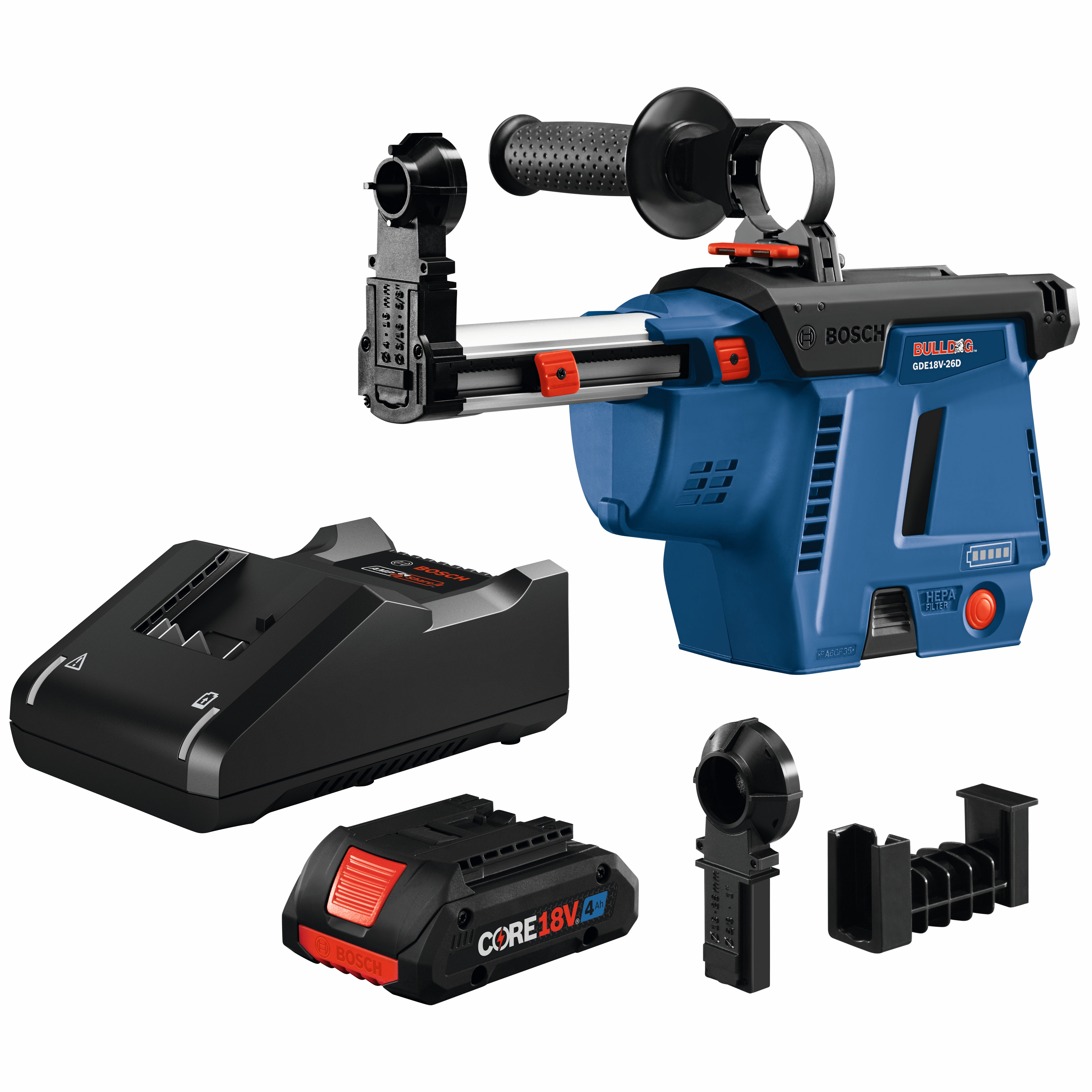 Bosch 18V Dust Collection Attachment, Hammers w/ Battery GDE18V-26DB15