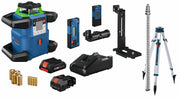 Bosch 18V REVOLVE4000 Connected Green-Beam Self-Leveling Horizontal-Vertical Rotary Laser Kit with CORE18V 40 Ah Advanced Power Battery GRL4000-90CHVGK