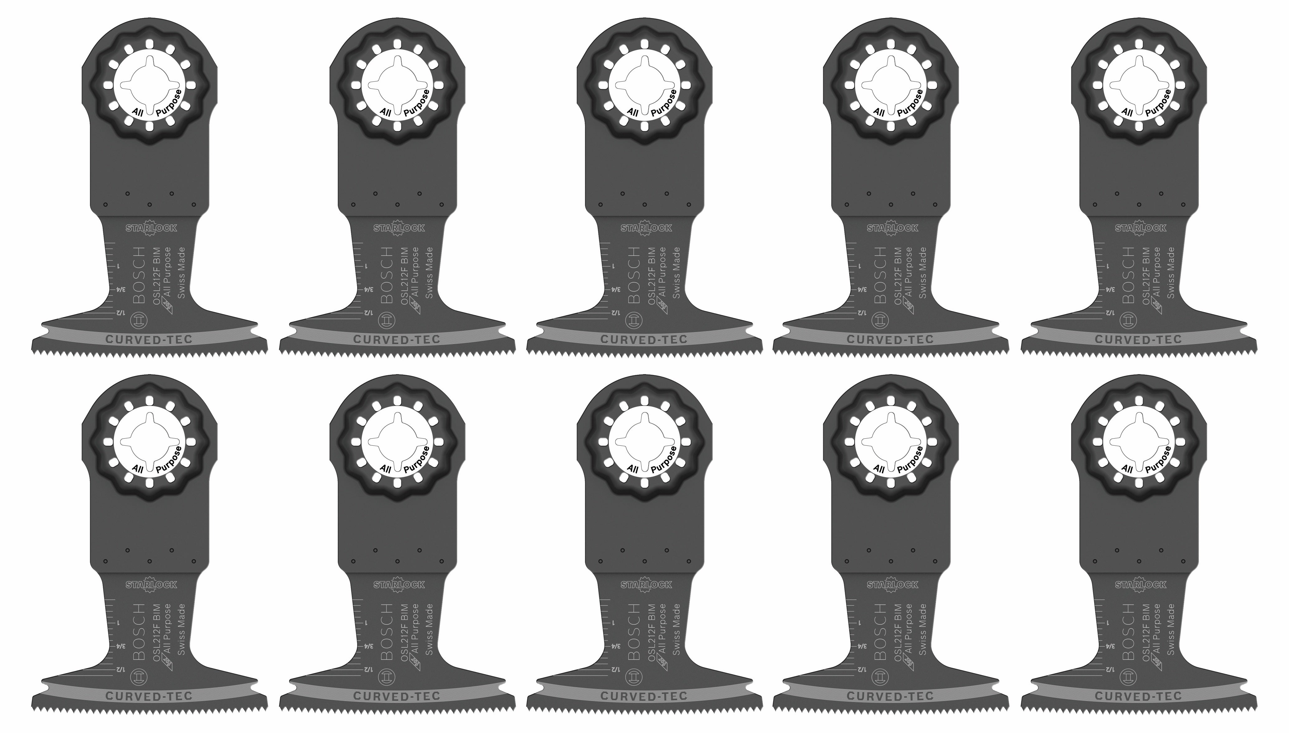 Bosch 2-1/2" Starlock Oscillating Bi-Metal Plunge Cut Blade 10 pk OSL212F-10