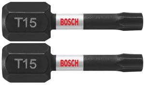 Bosch 2 pc Impact Tough 1" Torx #15 Insert Bits ITT15102