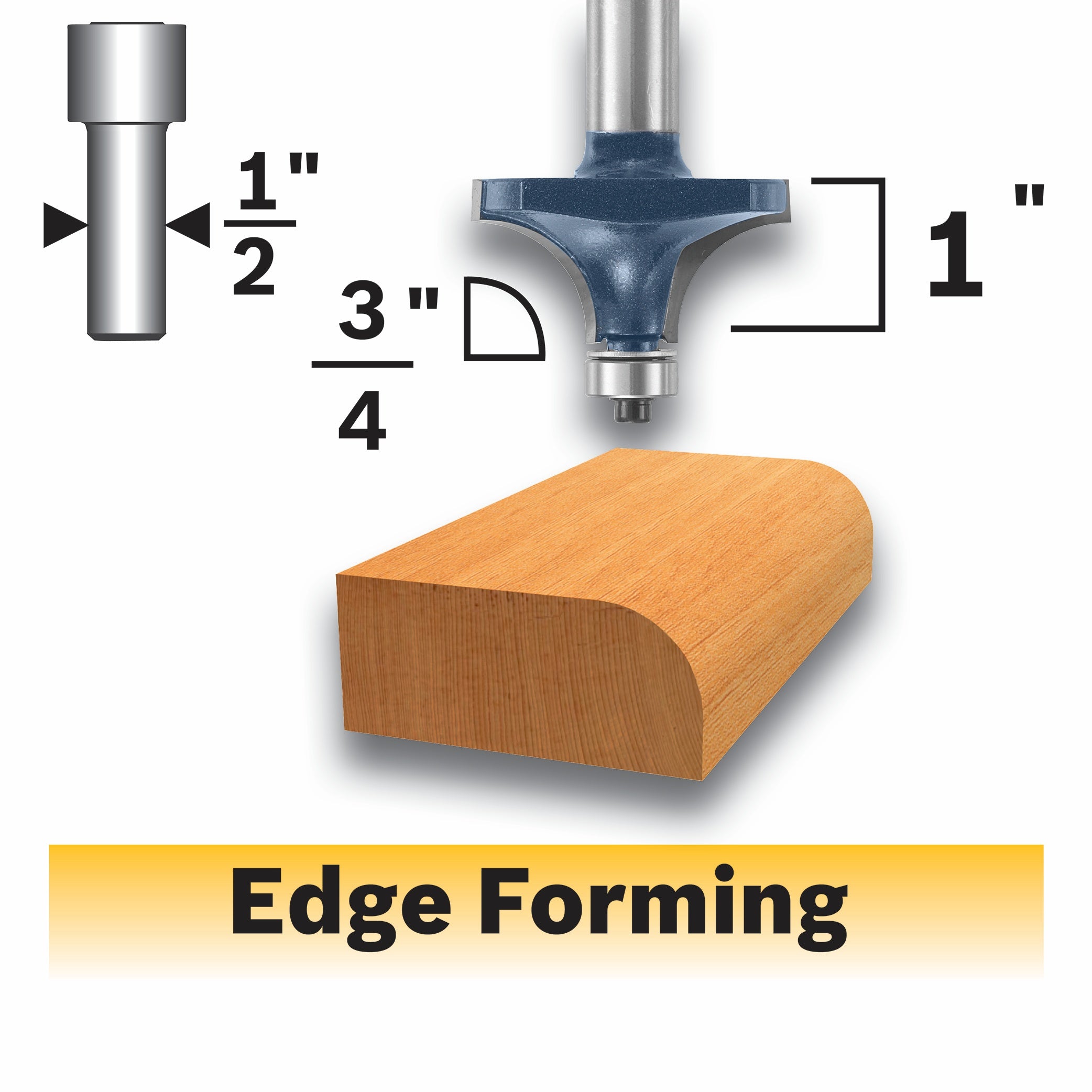Bosch 3/4 x 1" Carbide-Tip Roundover Router Bit 85434MC