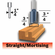 Bosch 3-4 x 3-4 in Carbide-Tipped Double-Flute Straight Router Bit 85232MC