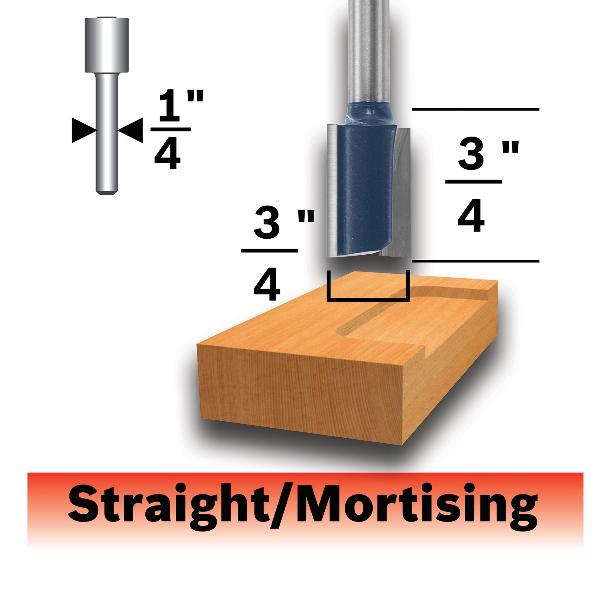 Bosch 3/4 x 3/4" Carbide-Tip Hinge Mortising Router Bit 85248MC