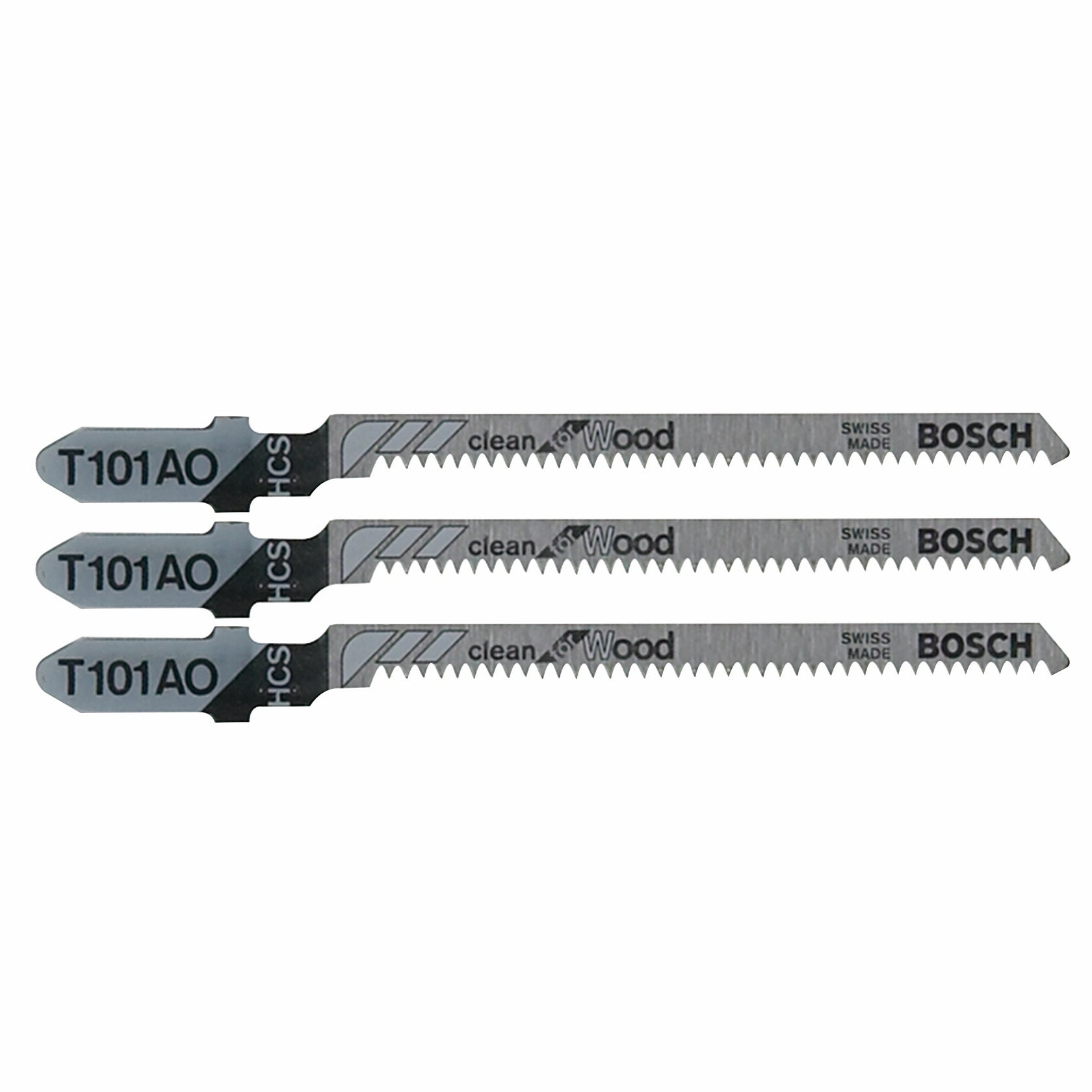 Bosch 3 pc 3-1/4" 20 TPI Clean, Wood T-Shank Jigsaw Blades T101AO3