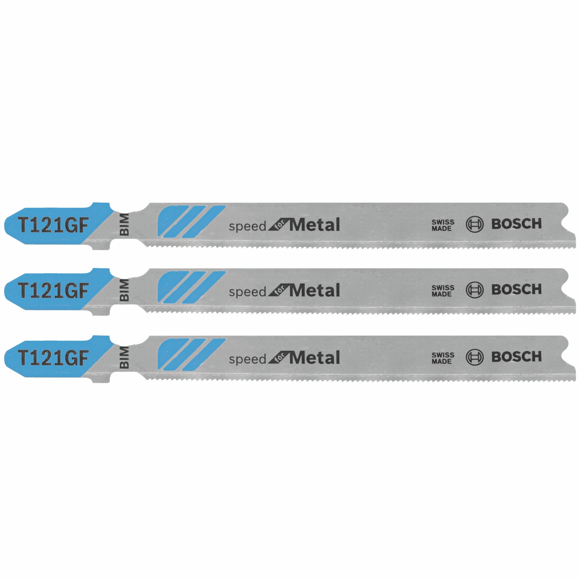 Bosch 3 pc 3-5/8" 30 TPI Speed, Metal T-Shank Jigsaw Blades T121GF3