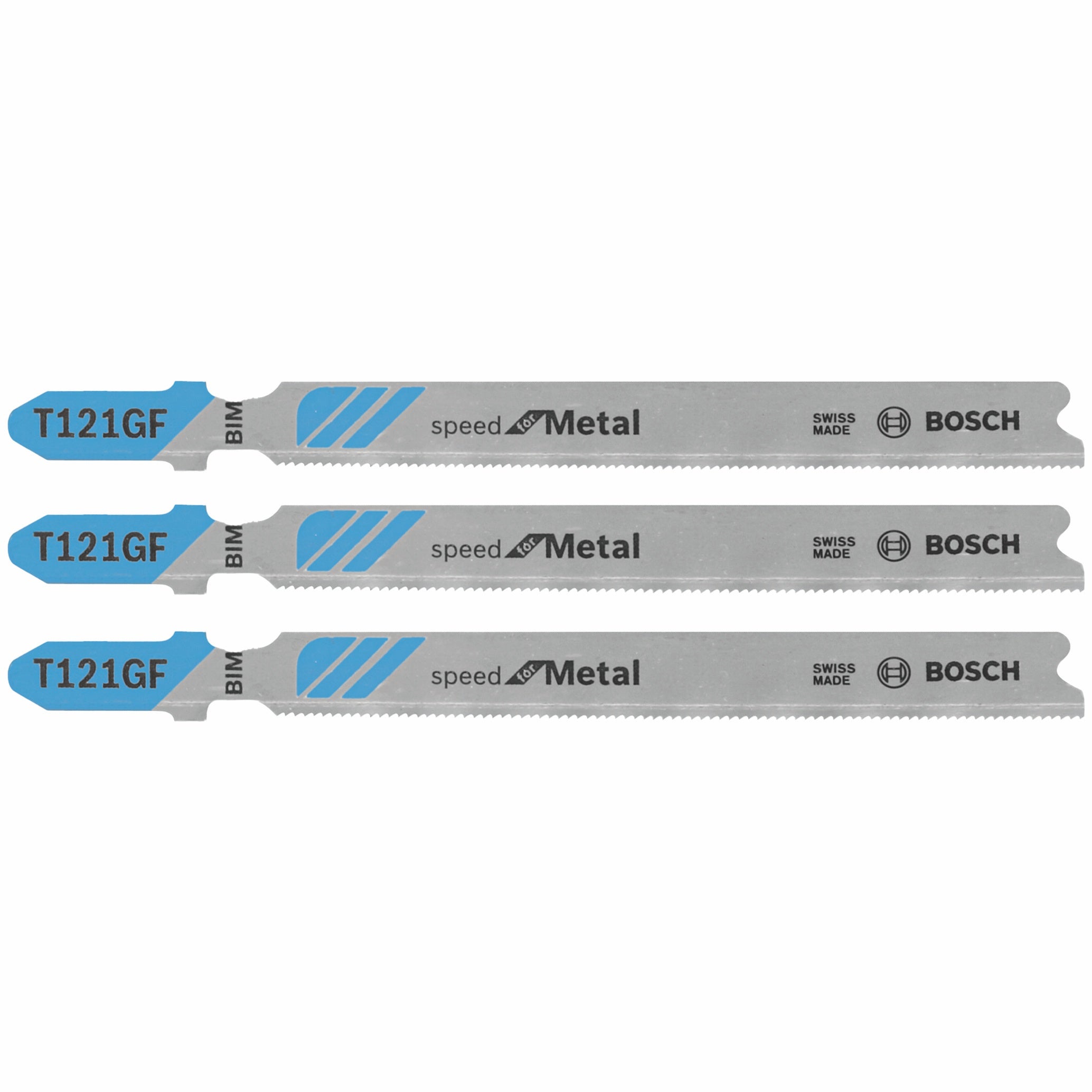 Bosch 3 pc 3-5/8" 30 TPI Speed, Metal T-Shank Jigsaw Blades T121GF3
