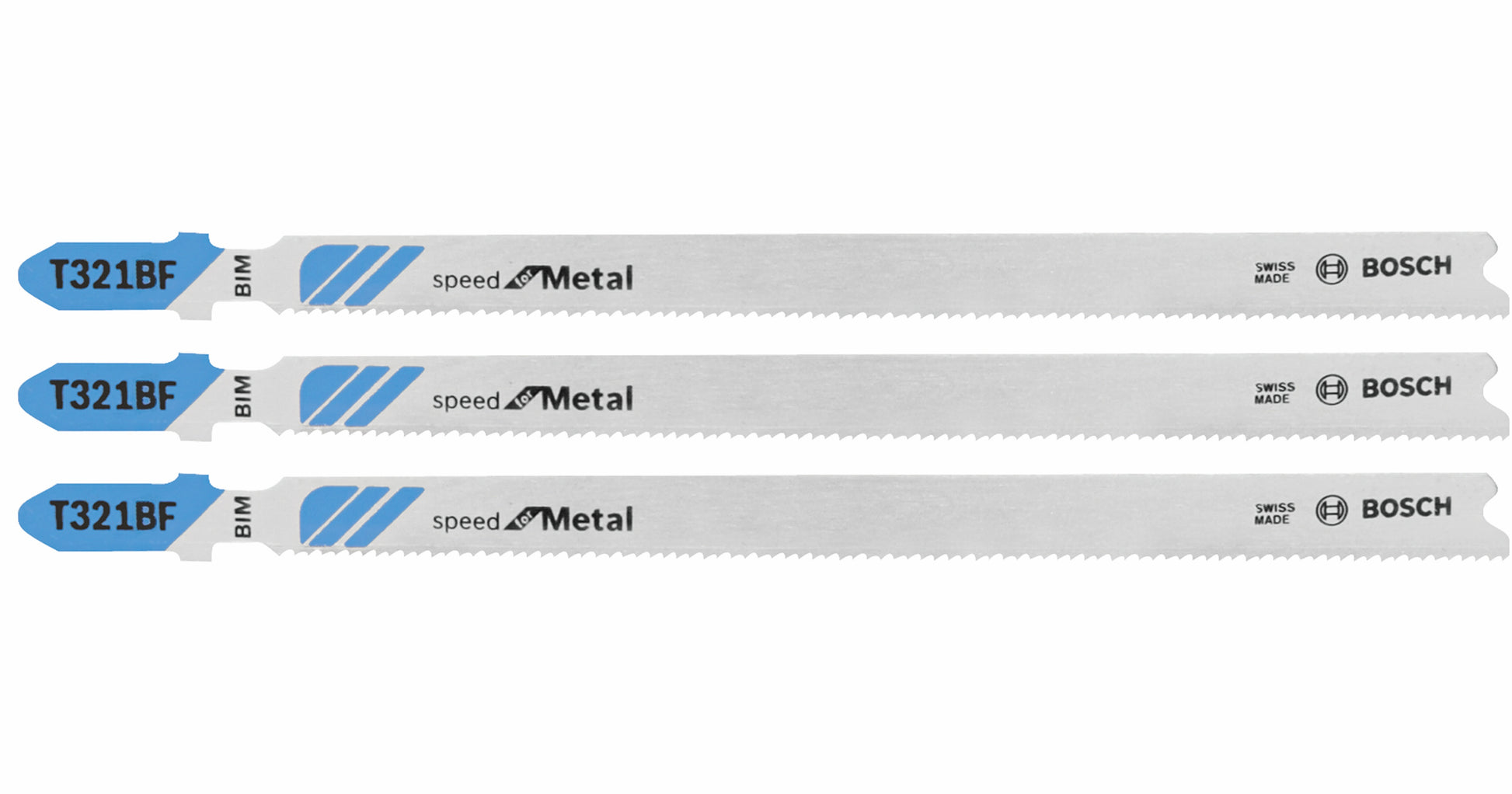 Bosch 3 pc 5-1/4" 12 TPI Speed, Metal T-Shank Jigsaw Blades T321BF3