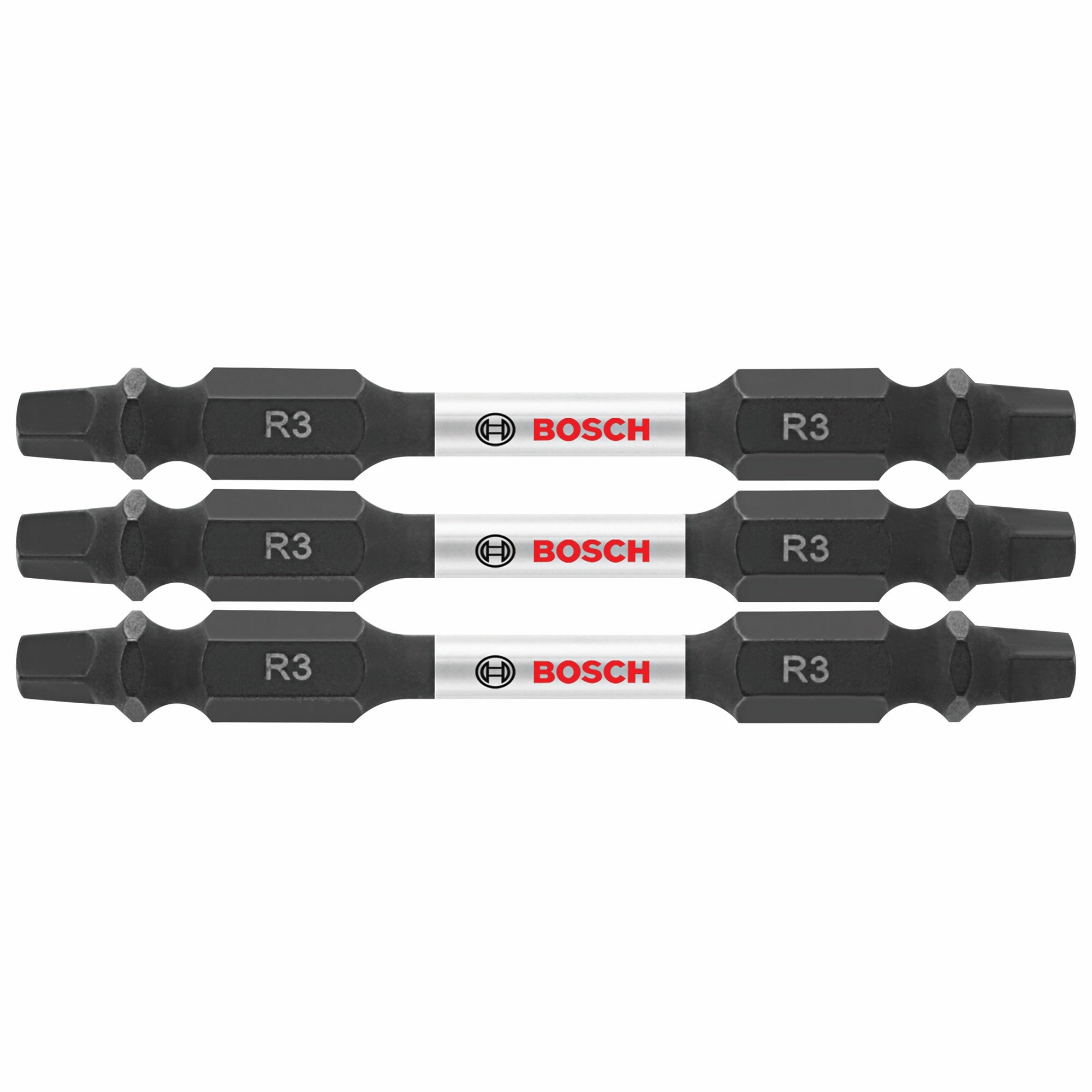 Bosch 3 pc Impact Tough 2.5" Square #3 Double-Ended Bits ITDESQ32503