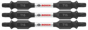 Bosch 3 pc Impact Tough 2.5" Torx #15 Double-Ended Bits ITDET152503