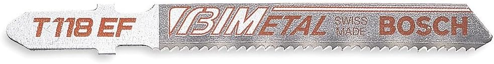 Bosch 3" 18 TPI Bi-Metal T-Shank Jigsaw Blade, 5-Pack T118EF