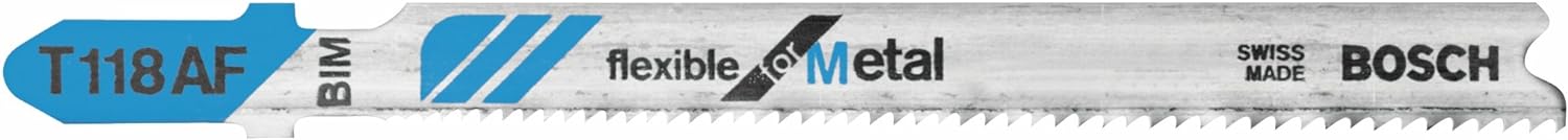 Bosch 3" 24 TPI Bi-Metal T-Shank Jigsaw Blade, 5-Pack T118AF