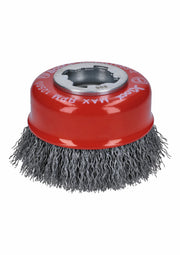 Bosch 3 in Wheel Dia X-LOCK Arbor Carbon Steel Crimped Wire Cup Brush WBX318