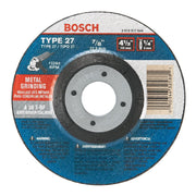 Bosch 4-1-2 in 1-4 in 7-8 in Arbor Type 27 30 Grit Grinding Abrasive Wheel GW27M450