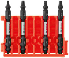 Bosch 4 pc Square 2.5" Double-End Bits w/ Clip, CCSDESQV2504