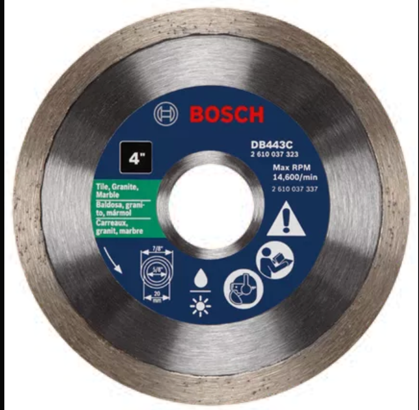 Bosch 4" Continuous Rim Diamond Wheel for Precise Cuts DBC0401