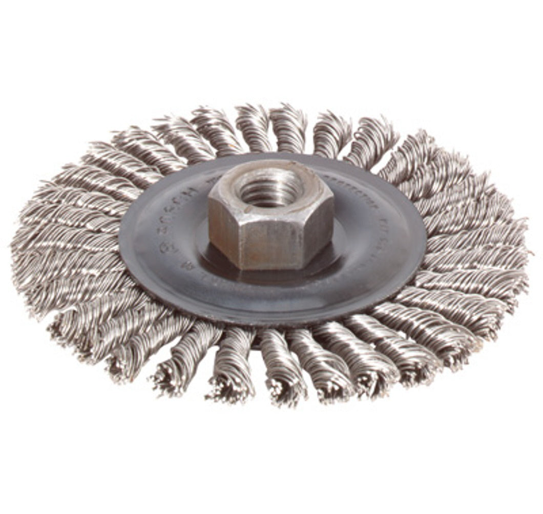 Bosch 4" Stainless Steel Stringer Bead Knotted Wire Wheel WB554