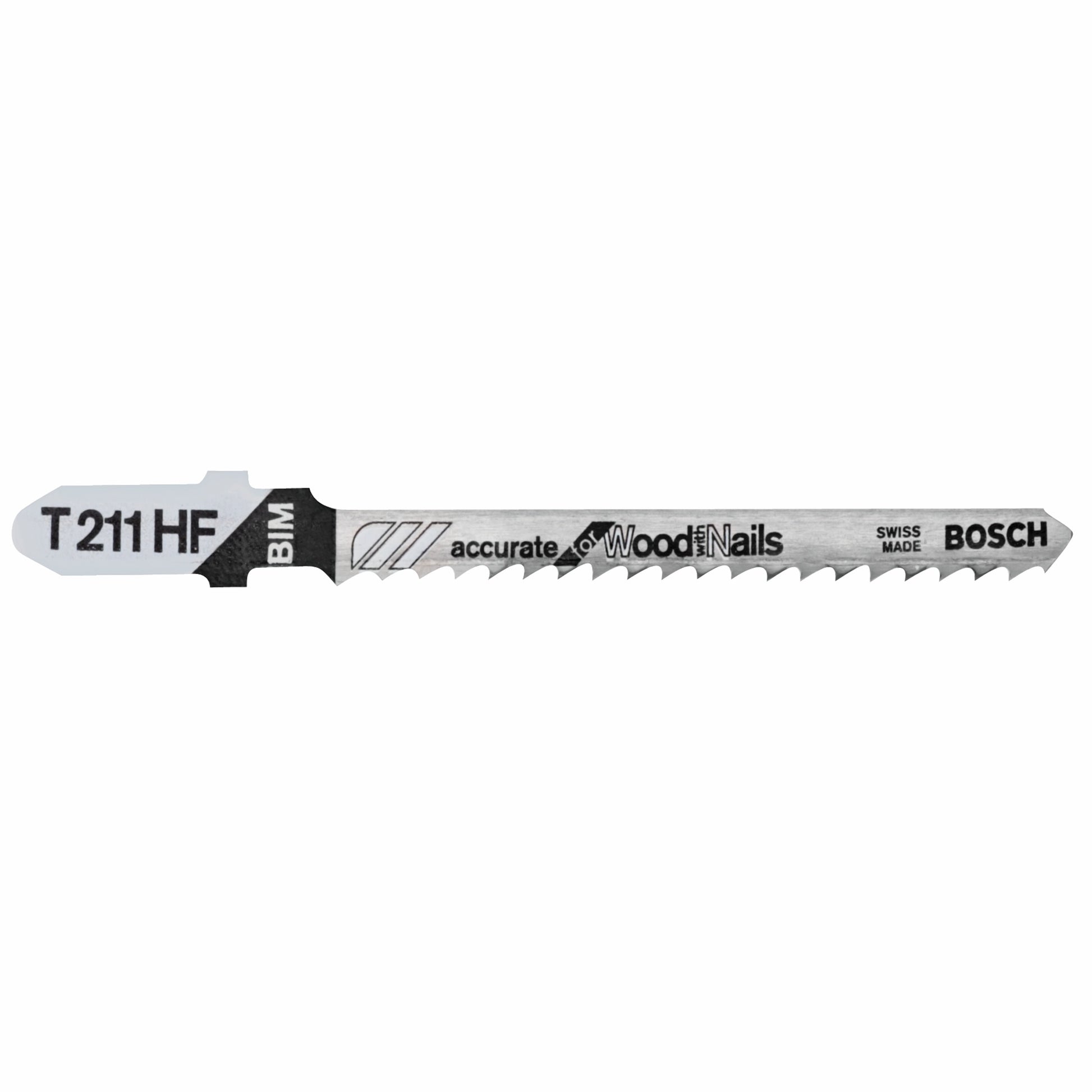 Bosch 5 pc 3" 10 TPI Accurate, Wood w/ Nails TS Jigsaw Blades T211HF