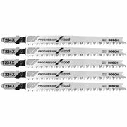 Bosch 5-Piece 4-1-2 in 8-12 TPI Progressor for Wood T-Shank Jig Saw Blades T234X