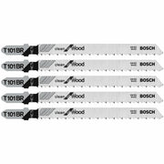 Bosch 5-Piece 4 in 10 TPI Reverse Pitch Clean for Wood T-Shank Jig Saw Blades T101BR