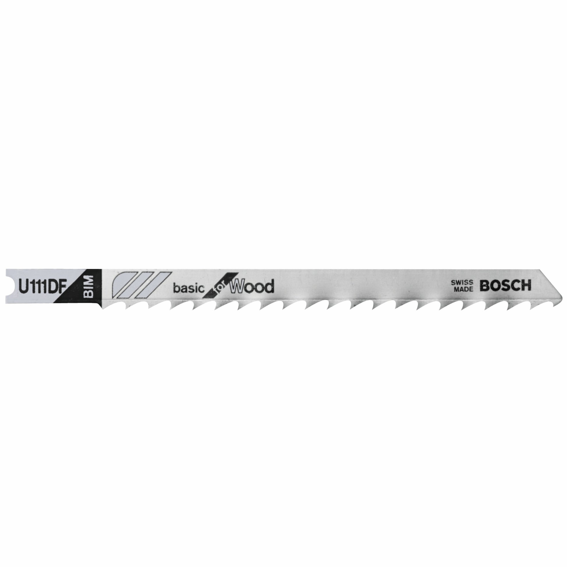 Bosch 5 pc 4" 6 TPI Clean, Hardwood U-shank Jigsaw Blades U111DF