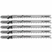 Bosch 5-Piece 4 in 6 TPI Speed for Hardwood T-Shank Jig Saw Blades T144DF