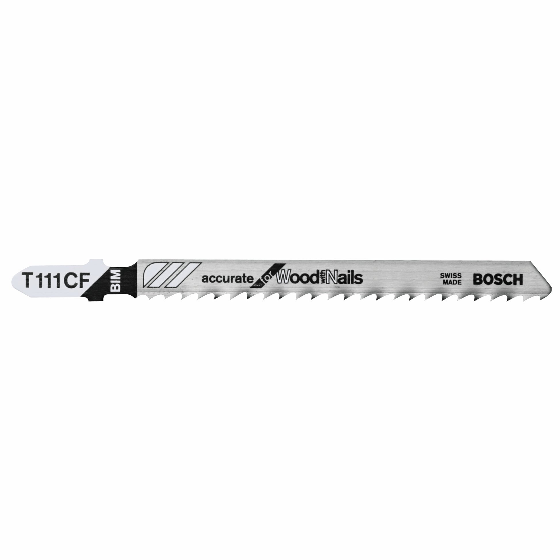 Bosch 5 pc 4" 8 TPI Accurate, Wood w/ Nails TS Jigsaw Blades T111CF