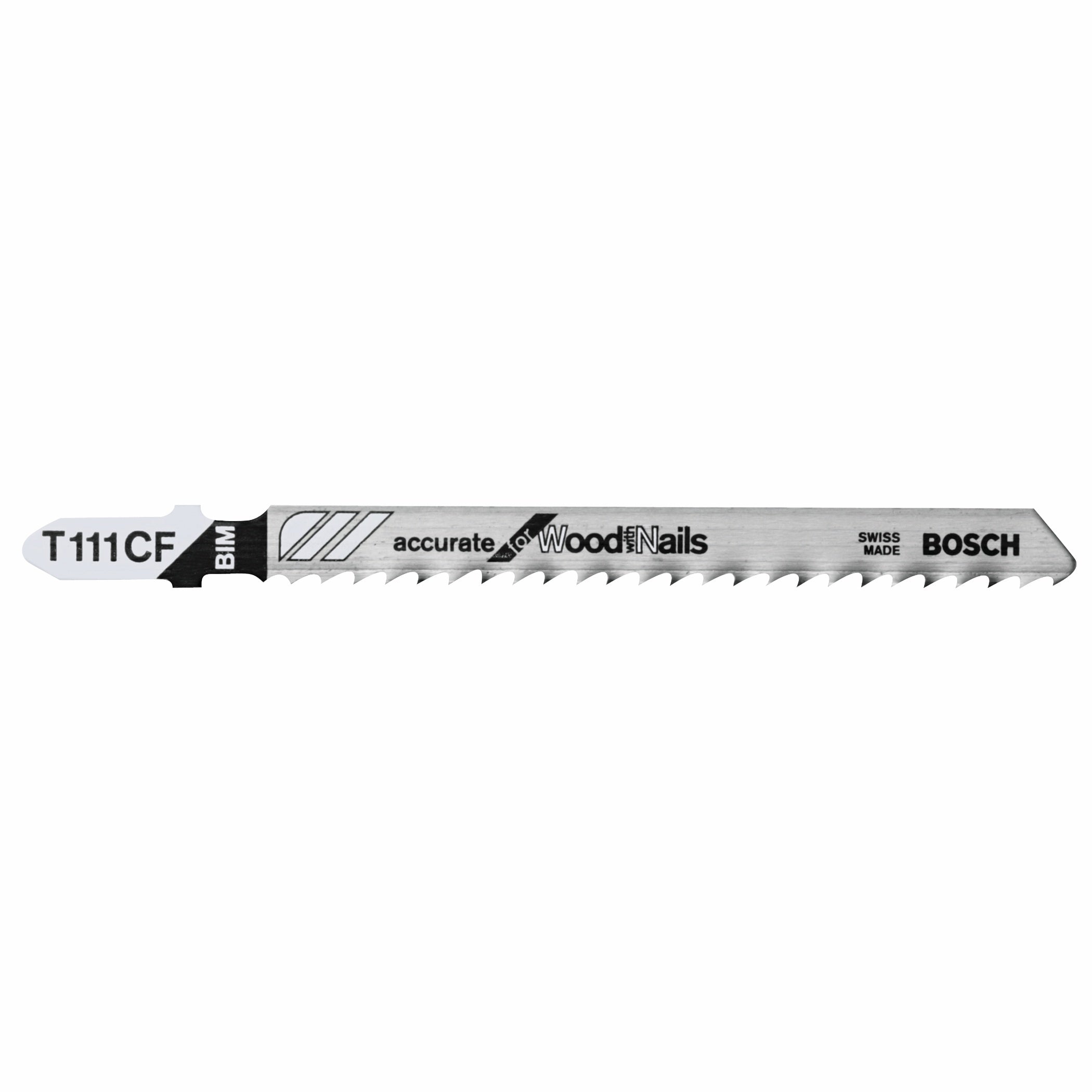 Bosch 5 pc 4" 8 TPI Accurate, Wood w/ Nails TS Jigsaw Blades T111CF