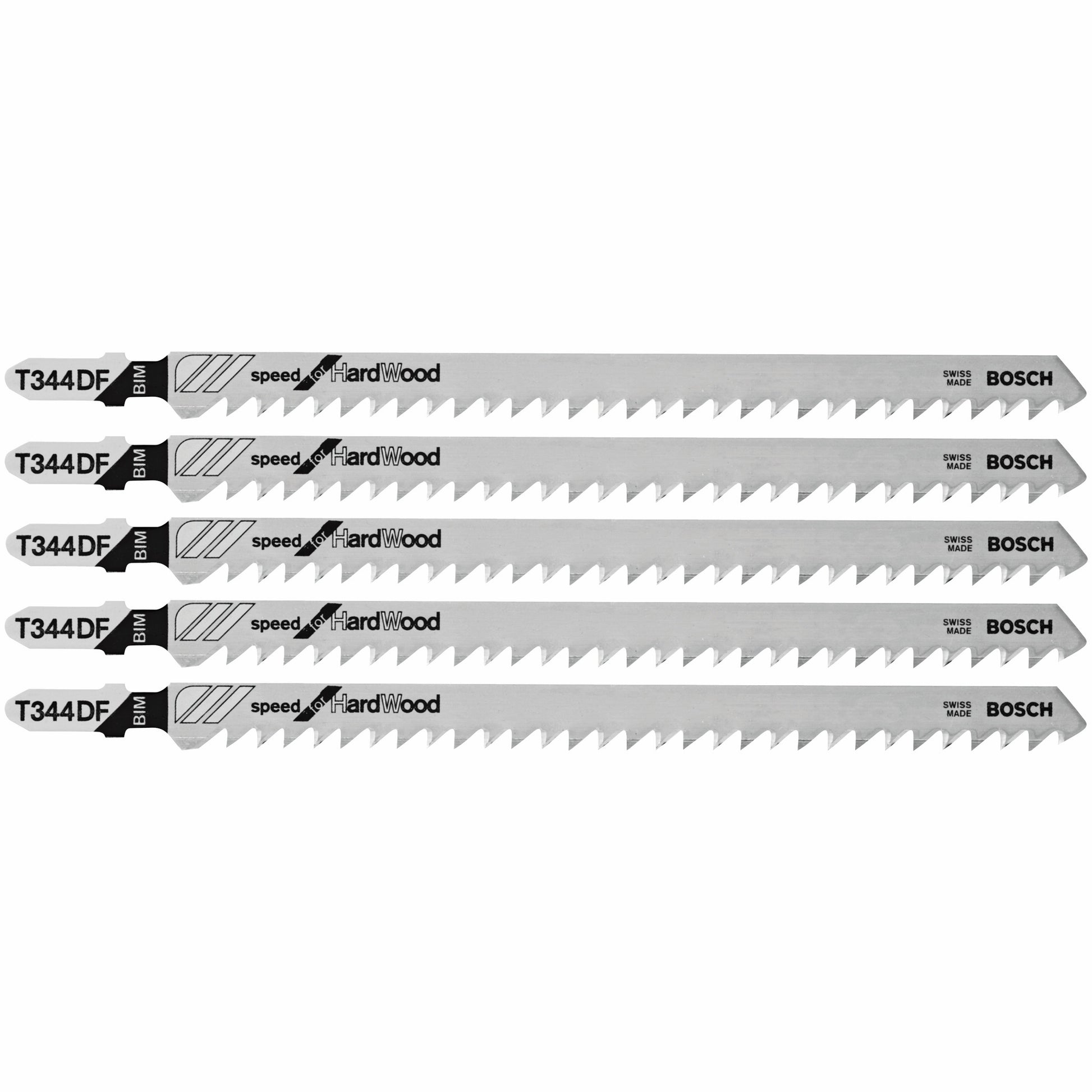 Bosch 5 pc 6" 6 TPI Speed, Hardwood T-Shank Jigsaw Blades T344DF