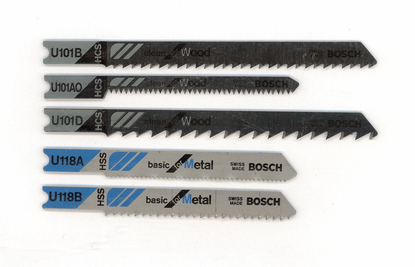 Bosch 5 pc Assortment U-shank Jigsaw Blade Set, Wood & Metal U502A5