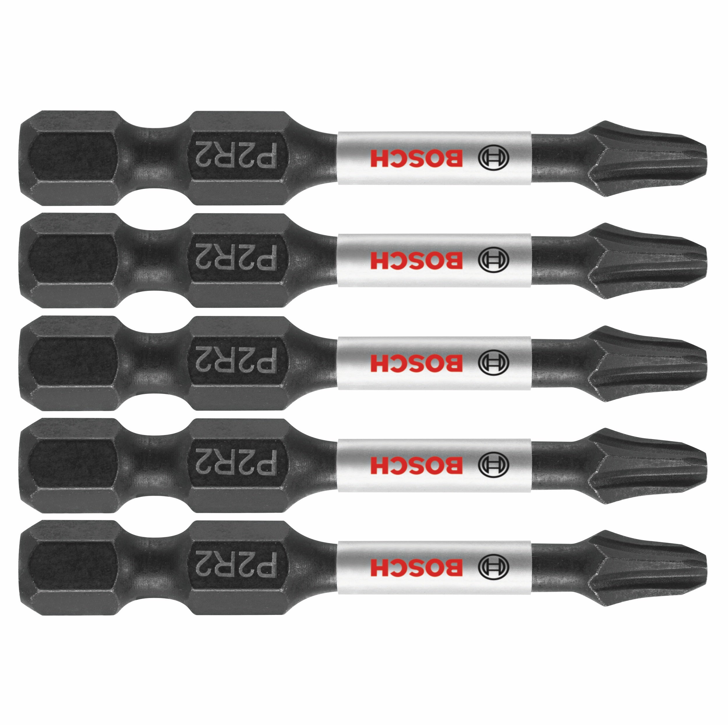 Bosch 5 pc Impact Tough 2" Phillips/Square #2 Power Bits ITP2R2205