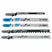 Bosch 5-Piece T-Shank Jig Saw Blade Set for Wood and Metal T500