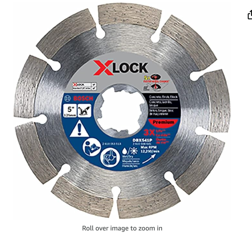 Bosch 5" X-LOCK Segmented Rim Diamond Wheel for Rough Cuts DBSX0501