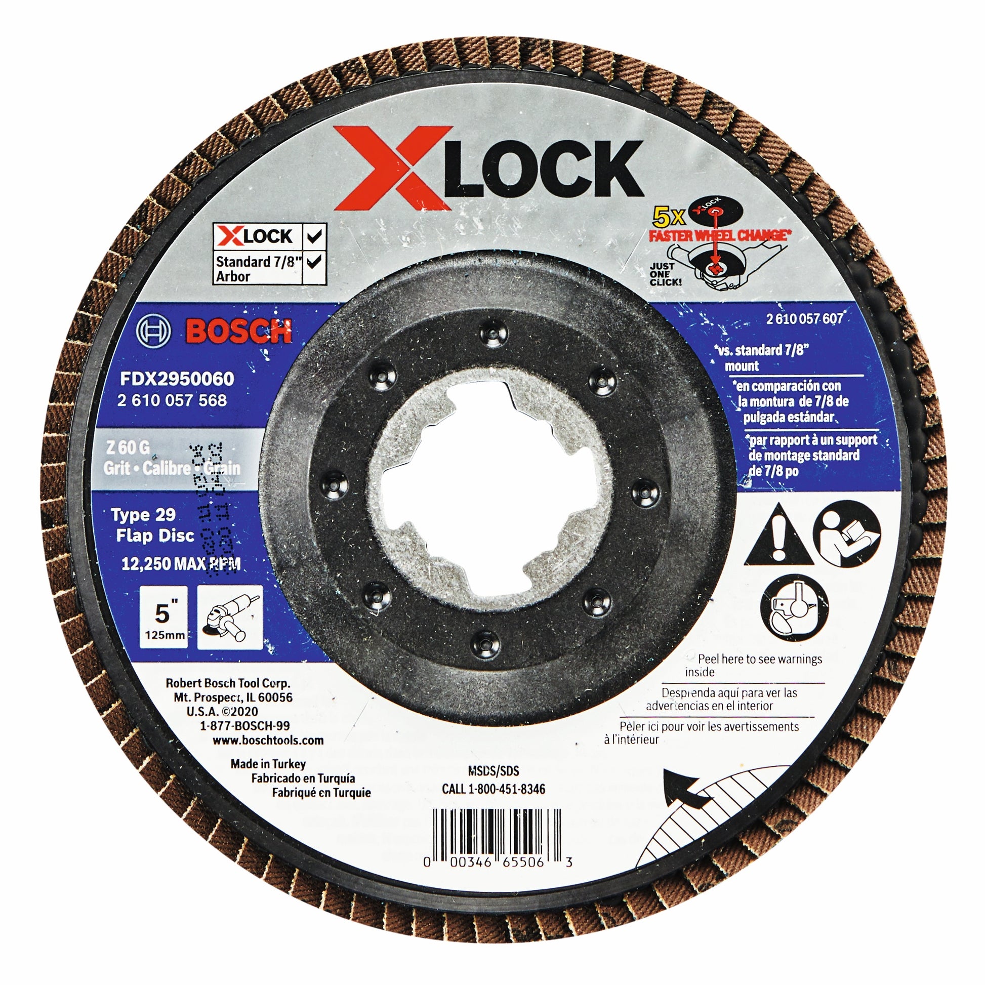 Bosch 5" X-Lock Arbor Type 29 60G Flap Disc FDX2950060