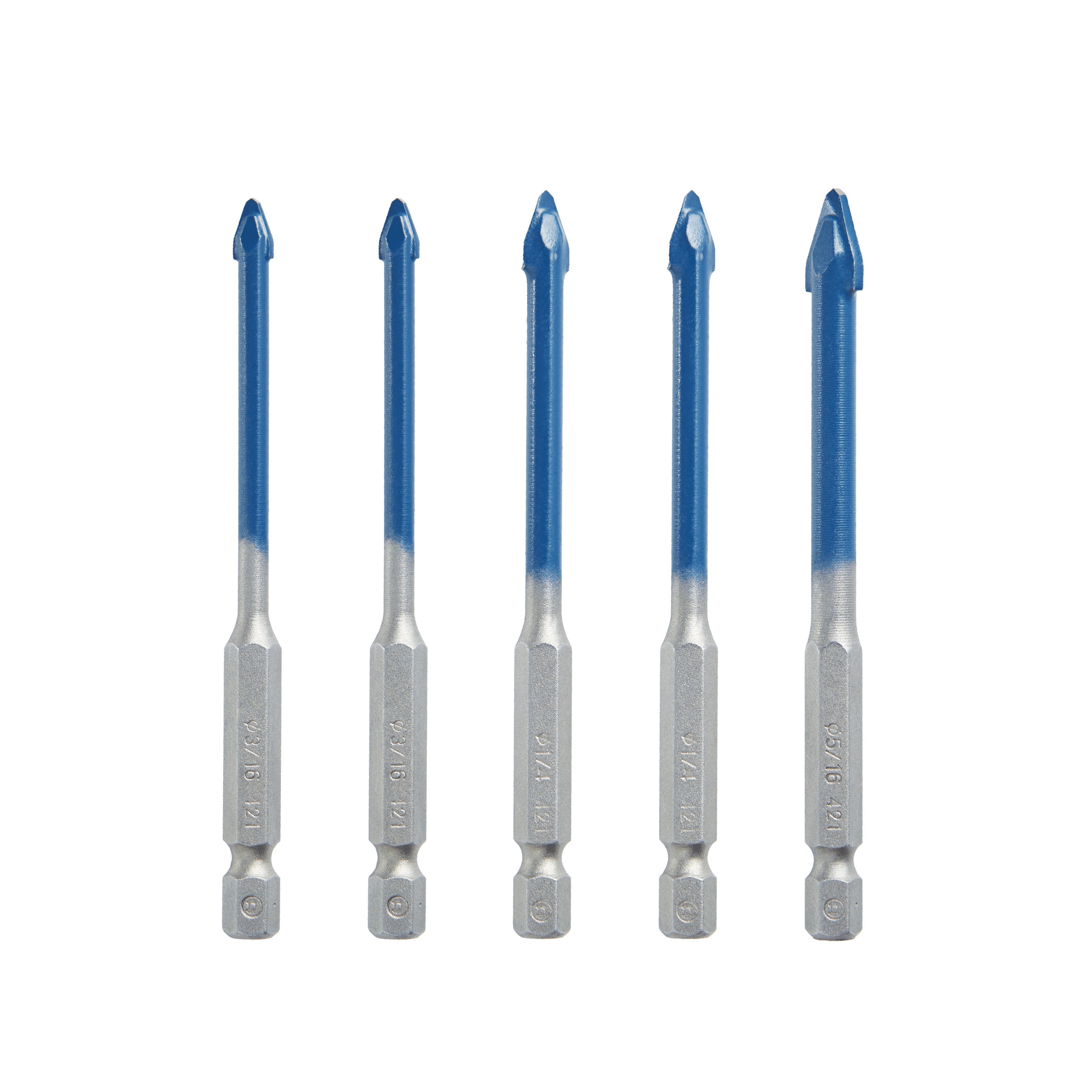 Bosch 5 pc Porcelain Tile Drill Bit Set 2 3-16 2 1-4 1 5-16 PTBX05