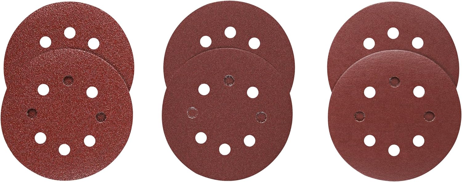 Bosch 6 pc Assortment 5" 8 Hole Hook-And-Loop Sanding Discs SR5R000