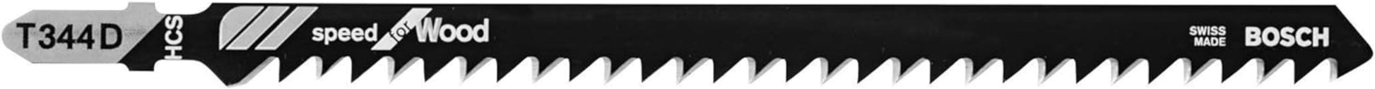 Bosch 6" 6TPI HCS T-Shank Jigsaw Blade, 3-Pack T344D