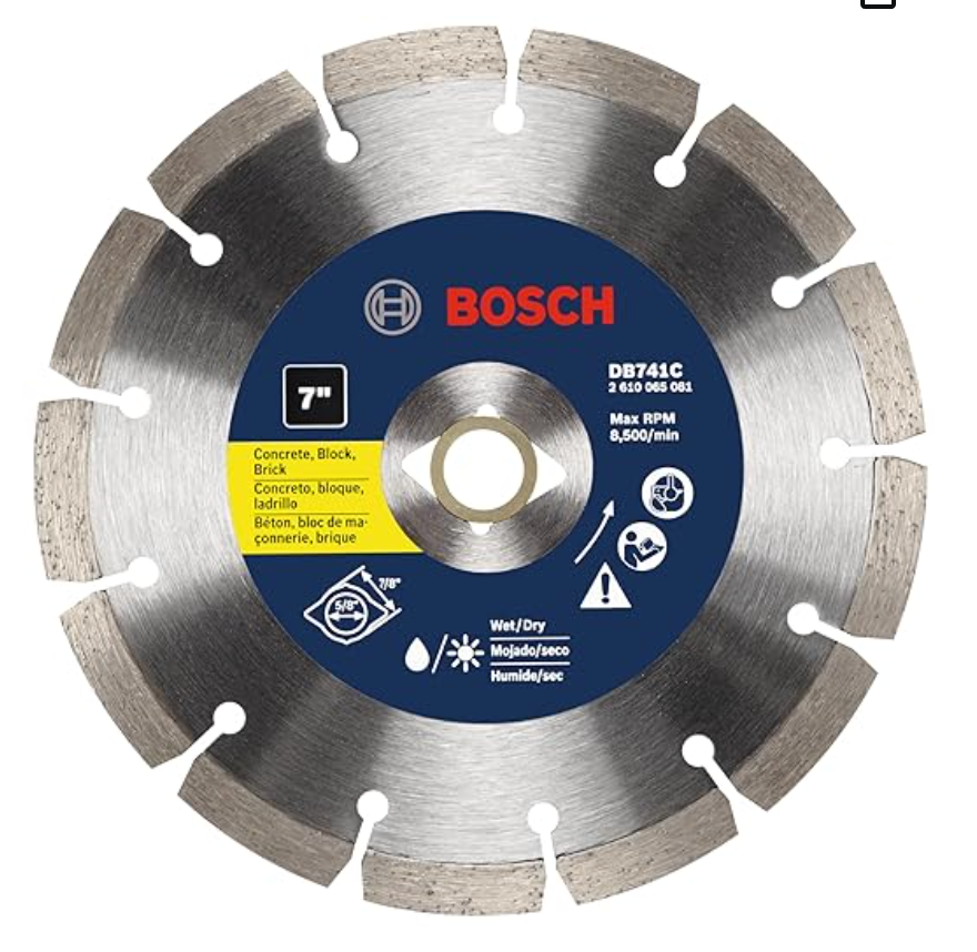 Bosch 7" Premium Segmented Rim Diamond Wheel for Rough Cuts DBS0702