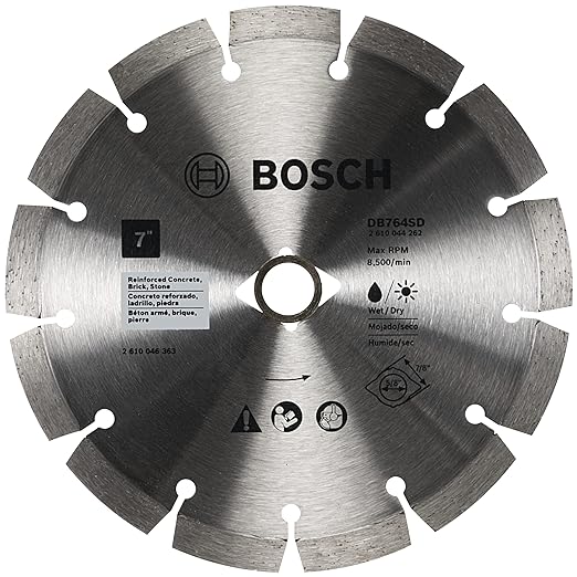 Bosch 7 in. Standard Segmented Rim Diamond Blade with DKO for Hard Materials DB764SD