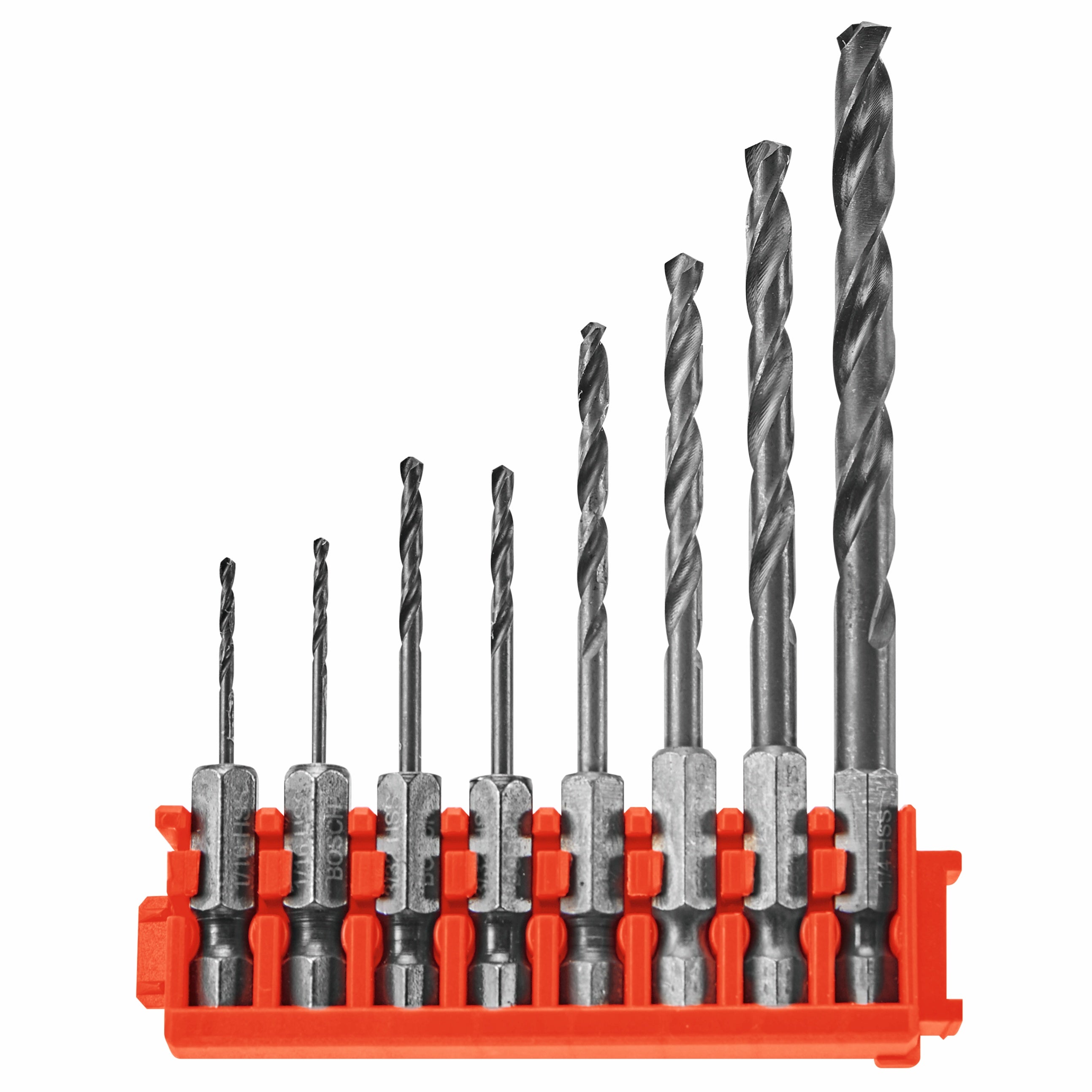 Bosch 8-Piece Driven Impact Black Oxide Drill Bits with Clip for Custom Case System ITDDV08C