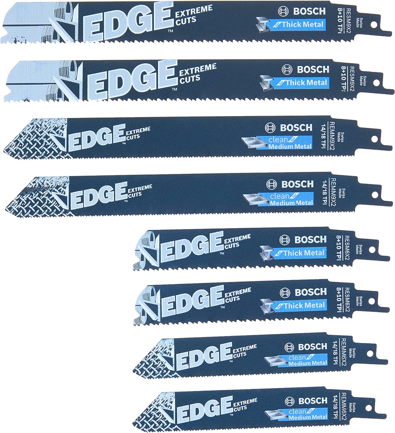 Bosch 8 pc Edge Pro-Metal Recip. Saw Blade Set RPM008