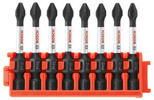 Bosch 8 pc Impact Tough Phillips P2 2" Power Bits w/ Clip, CCSPH2208