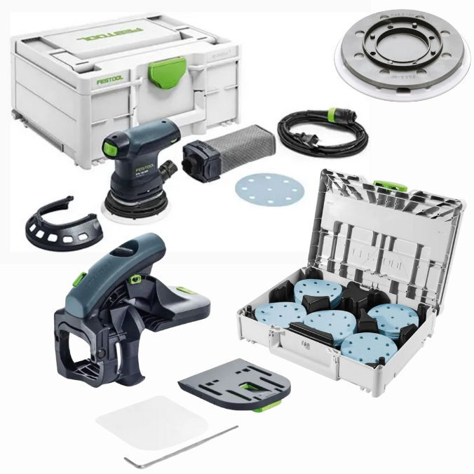 Festool 5 in Random Orbital Sander ETS 125 Kit w- Granat Abrasives Edge Guide Pad ETS125KIT