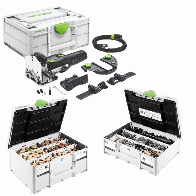 Festool DOMINO Joiner DF 500 Kit w- 1060-Piece Tenon Assortment Connector Range Set DF500KIT