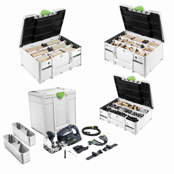 Festool DOMINO XL Joiner DF 700 Kit w/ 8,10,12,14 mm Tenon Assortment ...