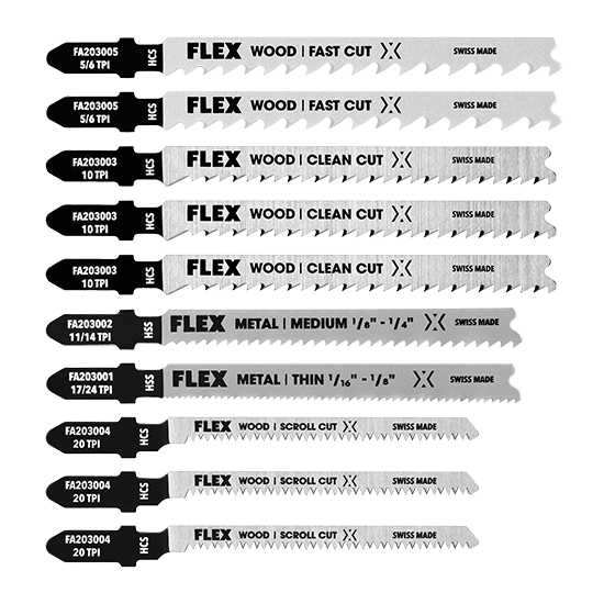 Flex Tools 10-Piece Jigsaw Blade Kit FAM20301-10