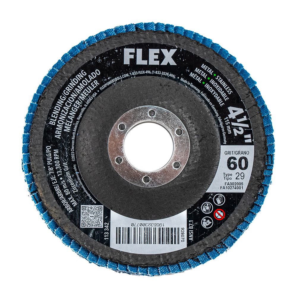 Flex Tools 4-1/2" Blending/Grinding 60 Grit Flap Disc FA302005